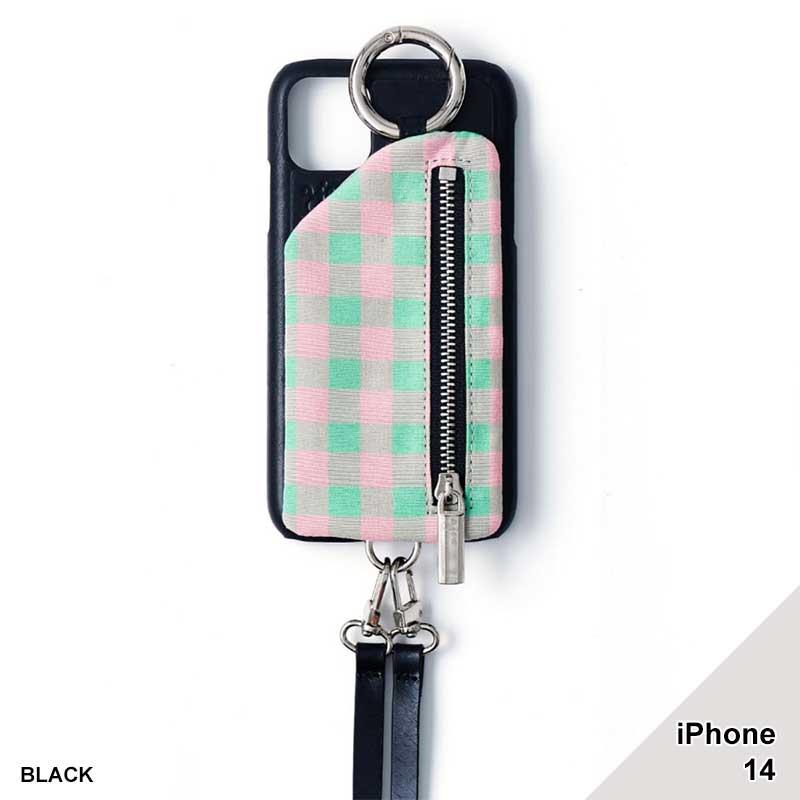 【iPhone14 対応】ajew エジュー スマホケース iPhoneケース 携帯ケース 雑貨 AJEW CADENAS CHECK LEATHER ZIPPHONE CASE -4.COLOR-｜ecoandstyle｜02