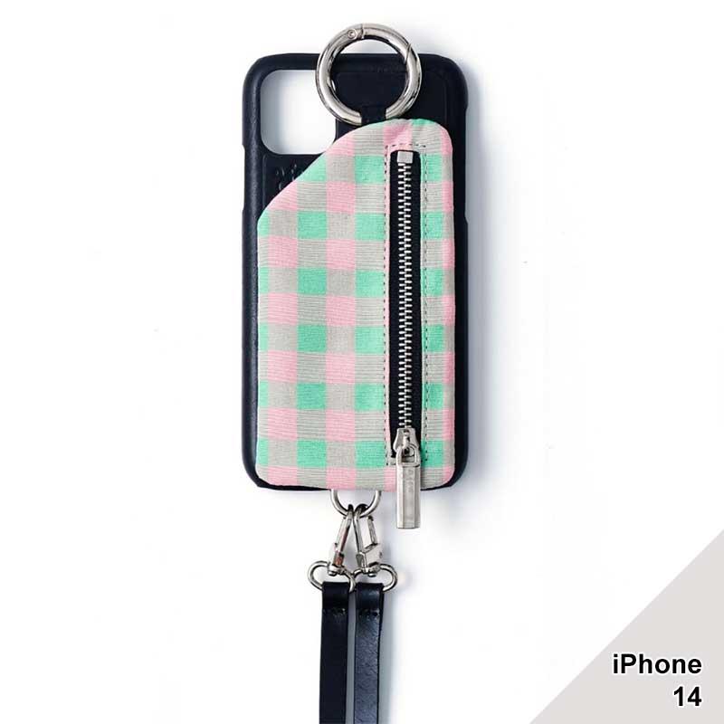 【iPhone14 対応】ajew エジュー スマホケース iPhoneケース 携帯ケース 雑貨 AJEW CADENAS CHECK LEATHER ZIPPHONE CASE -4.COLOR-｜ecoandstyle｜06