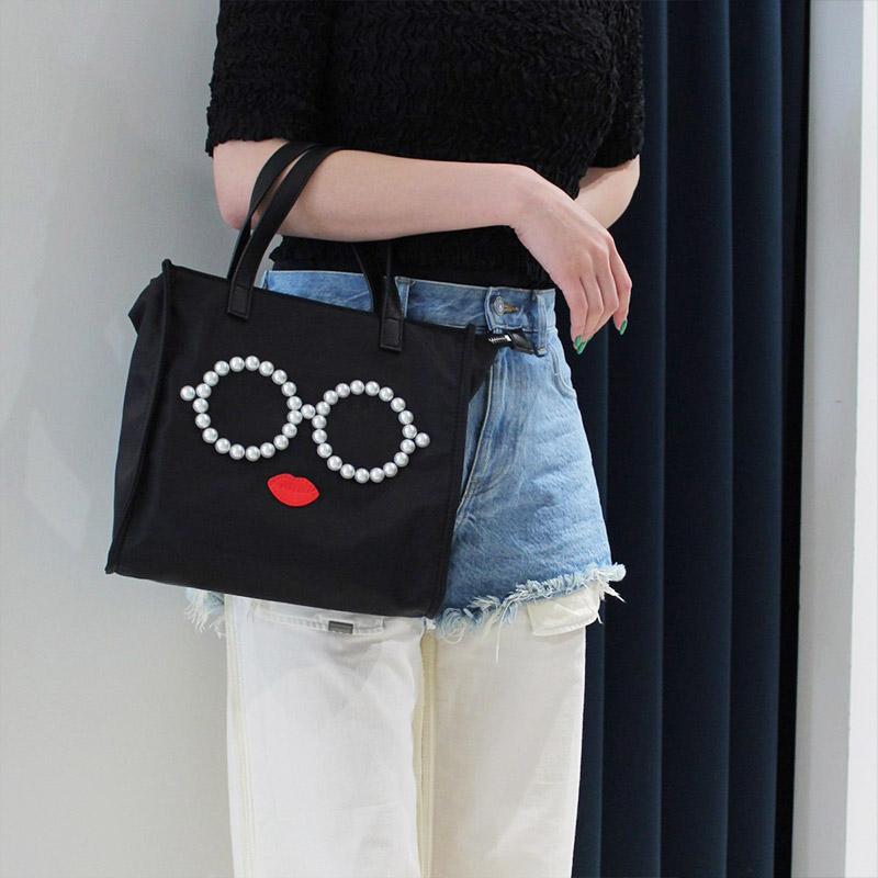 a-jolie アジョリー ミニトートバッグ レディース カバン ナイロン グレー/ブラック NYLON TOTE BAG -2.COLOR-｜ecoandstyle｜09