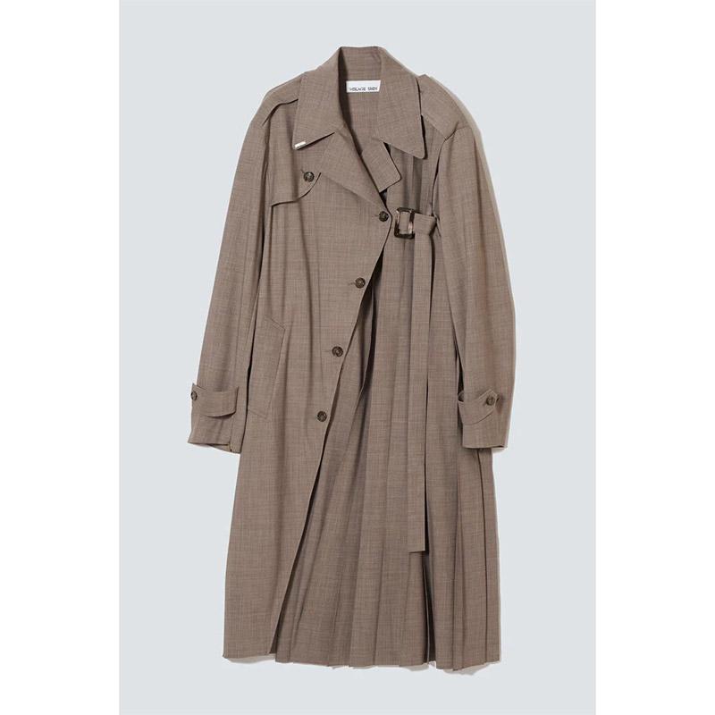 MIKAGE SHIN ミカゲシン プリーツコート レディース アウター トレンチコート プリーツ サイズ1 ベージュ PLEAT COAT -BEIGE-の画像