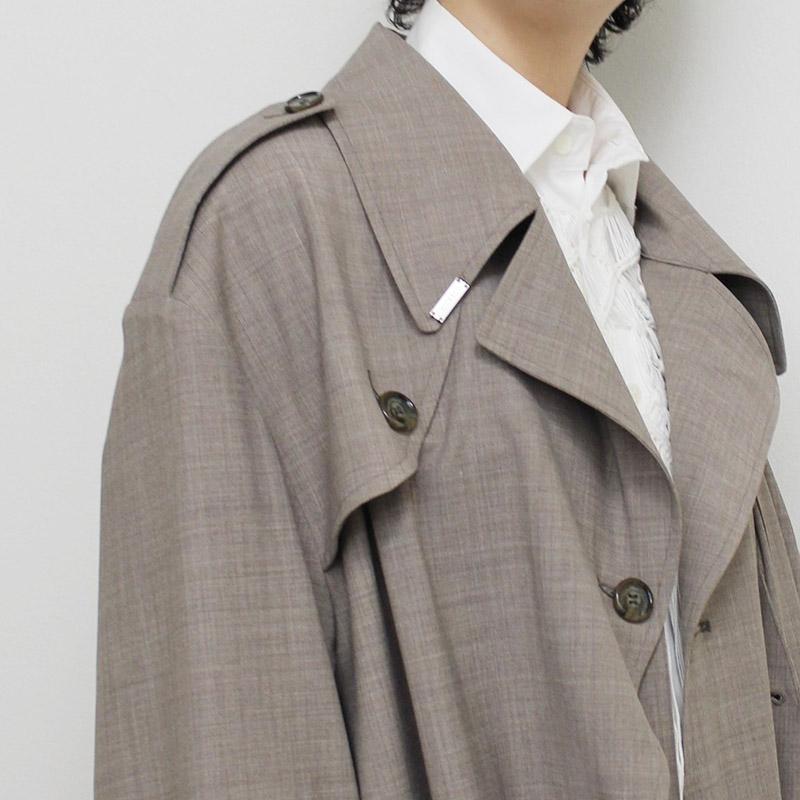 MIKAGE SHIN ミカゲシン プリーツコート レディース アウター トレンチコート プリーツ サイズ1 ベージュ PLEAT COAT -BEIGE-の画像