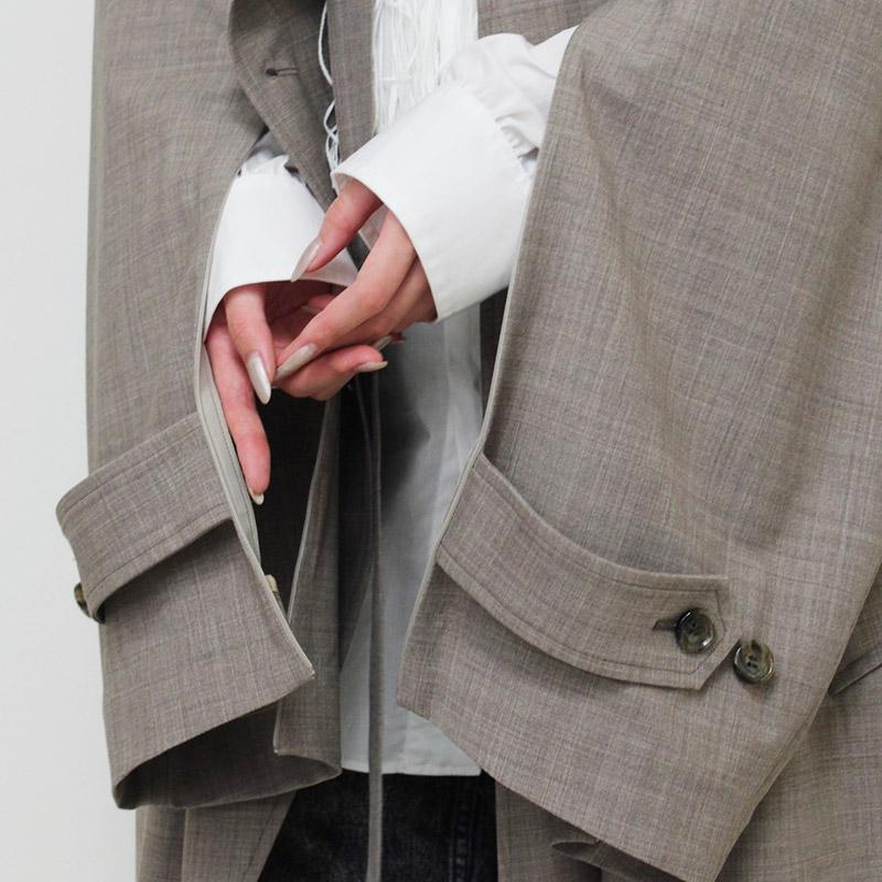 MIKAGE SHIN ミカゲシン プリーツコート レディース アウター トレンチコート プリーツ サイズ1 ベージュ PLEAT COAT -BEIGE-の画像