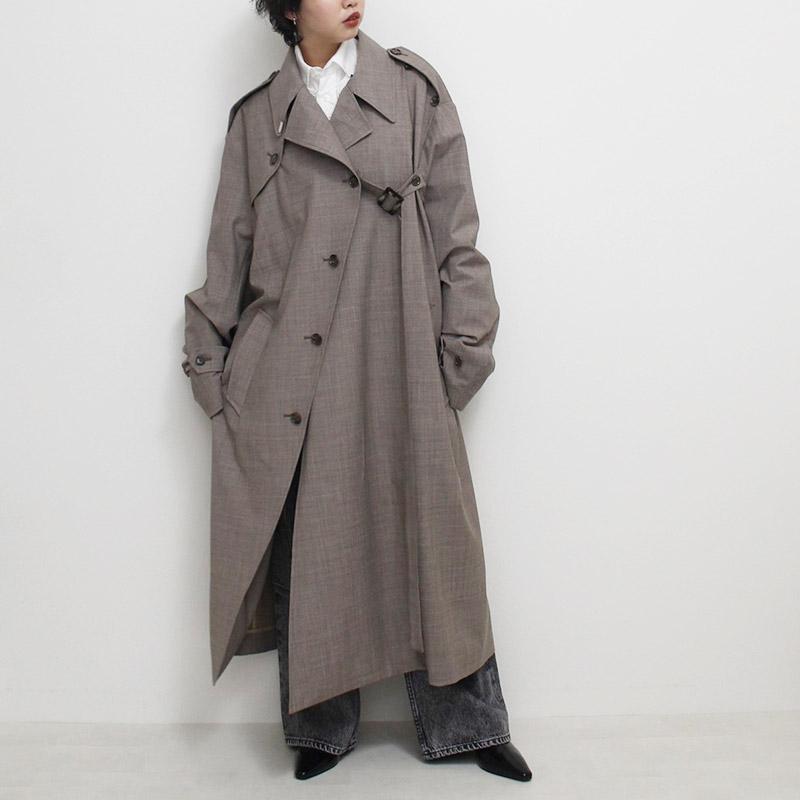 MIKAGE SHIN ミカゲシン プリーツコート レディース アウター トレンチコート プリーツ サイズ1 ベージュ PLEAT COAT -BEIGE-の画像