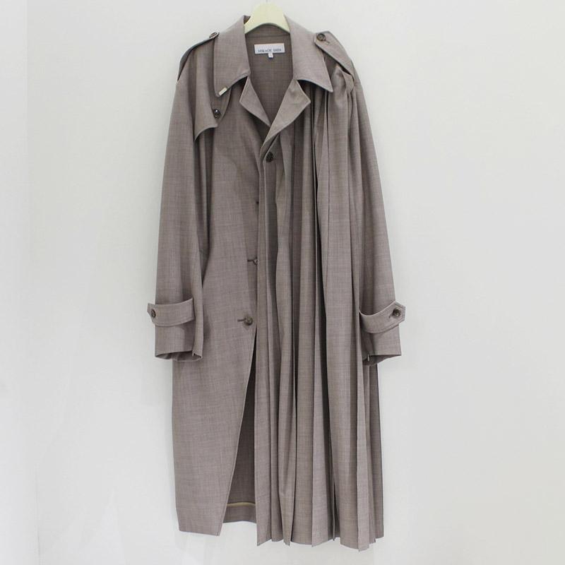 MIKAGE SHIN ミカゲシン プリーツコート レディース アウター トレンチコート プリーツ サイズ1 ベージュ PLEAT COAT -BEIGE-の画像
