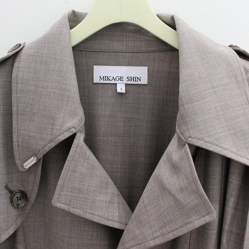 MIKAGE SHIN ミカゲシン プリーツコート レディース アウター トレンチコート プリーツ サイズ1 ベージュ PLEAT COAT -BEIGE-の画像