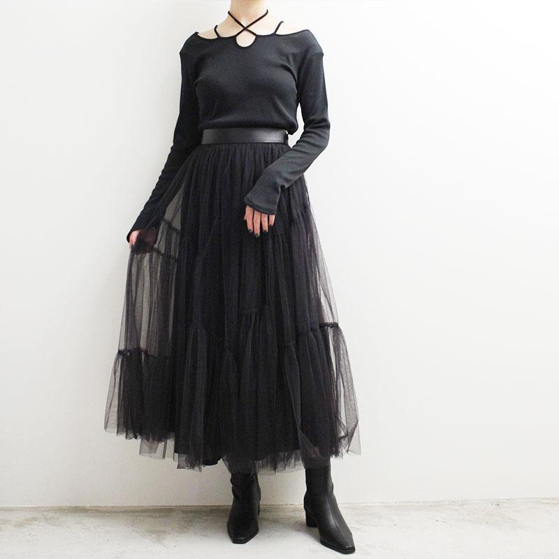 80/20クロス Murral チュールスカート 黒 新品 サイズ1 - ロングスカート