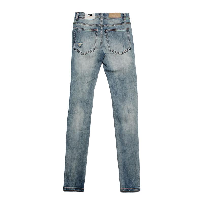 mnml スキニーデニム ダメージ加工 x165 mnml(ミニマル)/ X165 PAISLEY STRETCH DENIM -BLUE- | WALKIN
