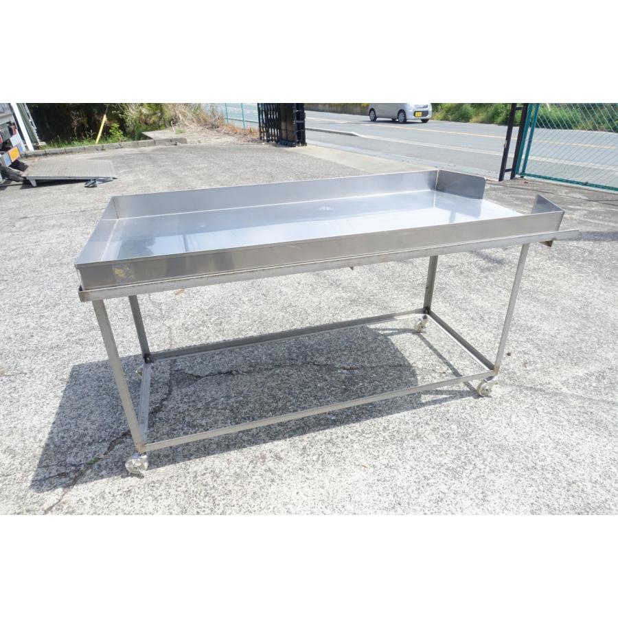 160*80*86cm ステンレス 仕分け用 作業台 キャスター付き 角 160*80*86cm ステンレス 仕分け用 作業台 キャスター付き 角