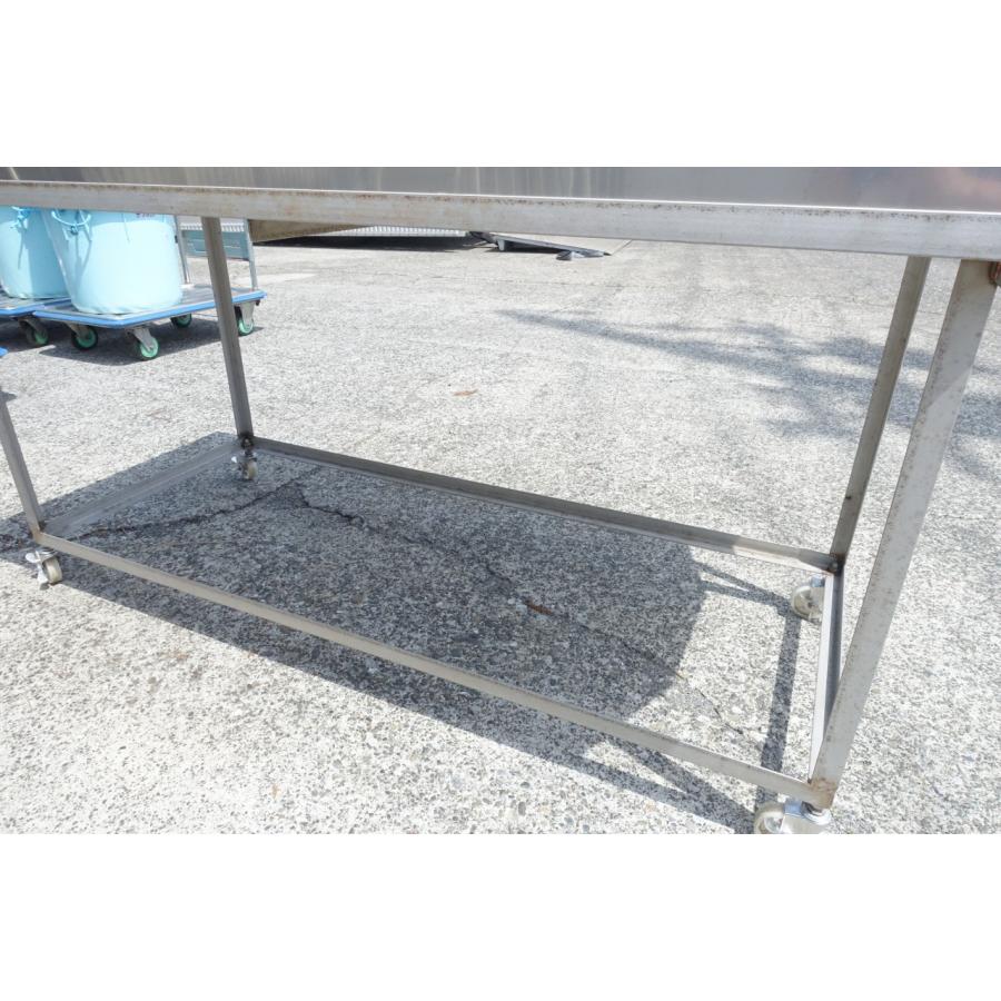 160*80*86cm ステンレス 仕分け用 作業台 キャスター付き 角 160*80*86cm ステンレス 仕分け用 作業台 キャスター付き 角