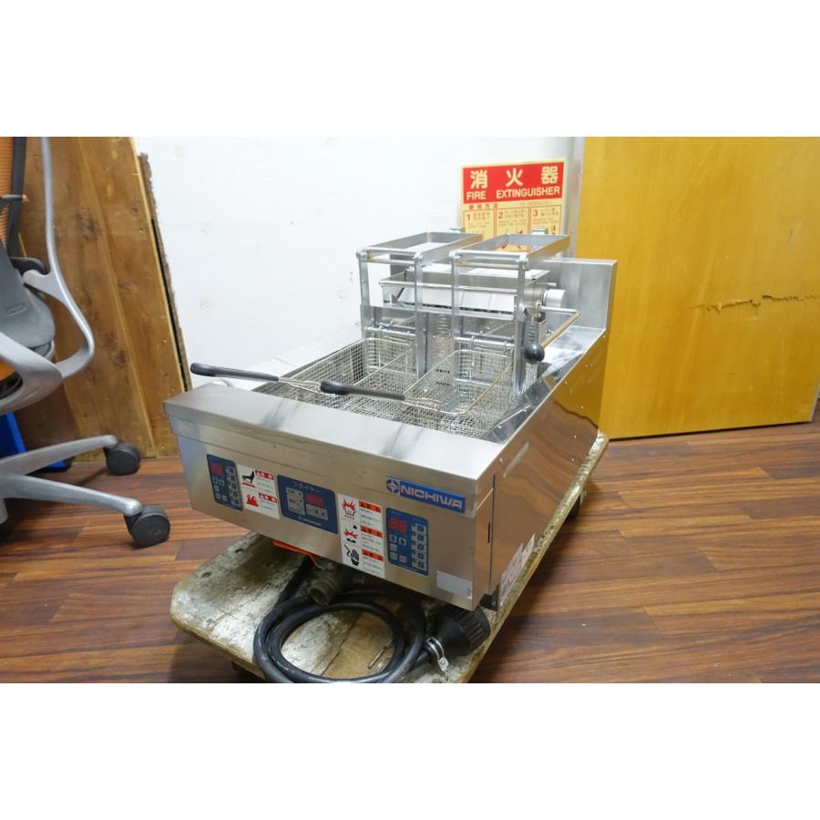 ニチワ 卓上フライヤー200v 業務用 値下げ】【中古】 A04643 電気卓上フライヤー ニチワ TEFD-15KR 3相