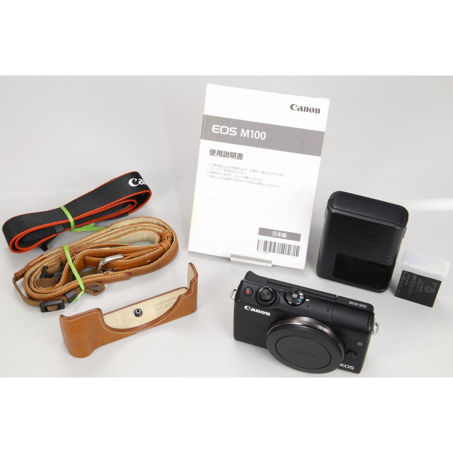 良品｜動作保証] Canon EOS M100 ボディ ブラック [純正 本革フェイス