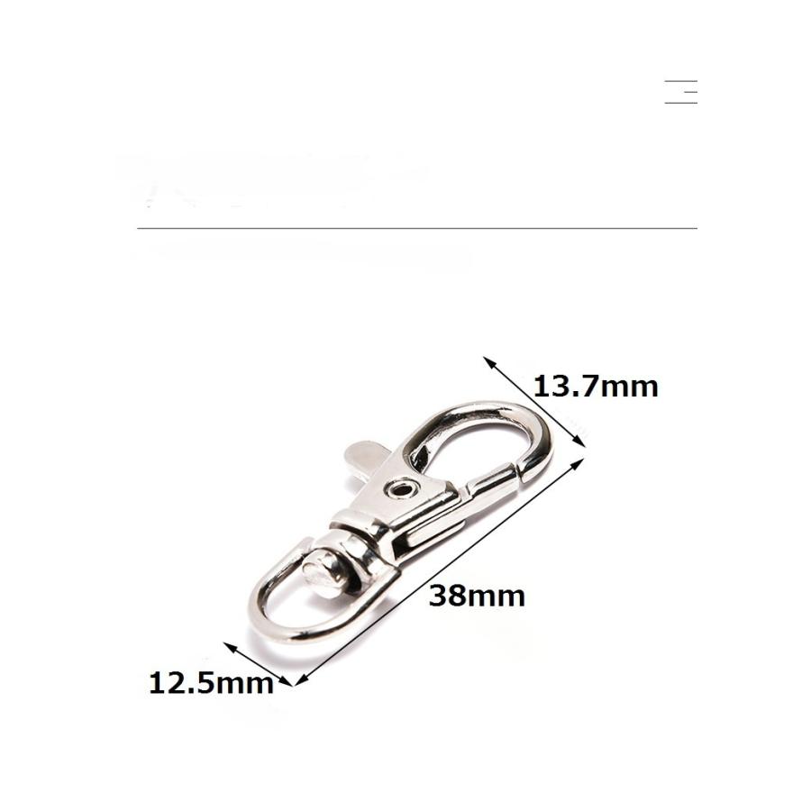 【即納 1ケ】キーホルダーパーツ カン付 カニカン 二重カン 回転可カン ハンドメイド 金具留めパーツ38*13.7*12.5mm｜ecodriveshop｜06