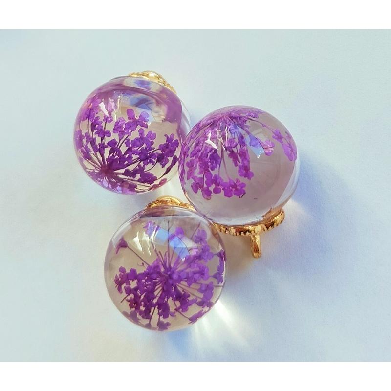 【 2ケ】ボール型 ガラス 幹花入れ 透ける チャーム ピアス バッグチャーム  アクセサリー カン付 約18*24mm製造注に若干気泡有｜ecodriveshop｜19