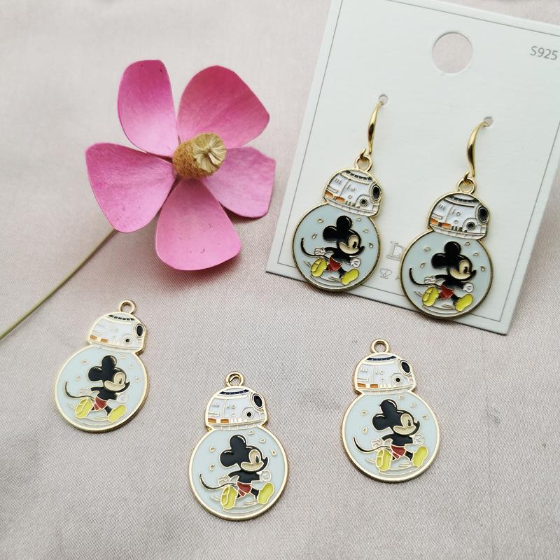 ご予約品 キャラクター イニシャル チャーム パーツ 金具 ピアス ヘア アクセサリー ゴールド カン付 Diy材料 手作素材 1ペア 2ケ 22 34mm