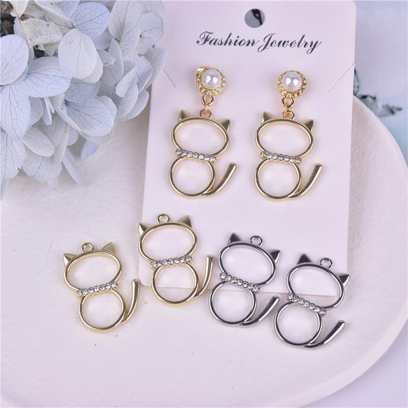 2ケ 猫 ネコ ねこ チャームパーツ 金具 パーツ バックチャーム アクセサリー カン付 高さ約約27mm 横幅約ｍｍ Kj A007 Cat えこどらいぶしょっぷ 通販 Yahoo ショッピング