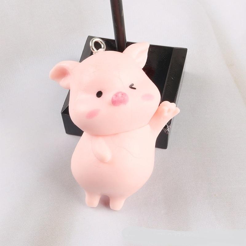 1ケ】 豚 ブタ チャームパーツ バッグチャーム 樹脂 携帯アクセサリー 