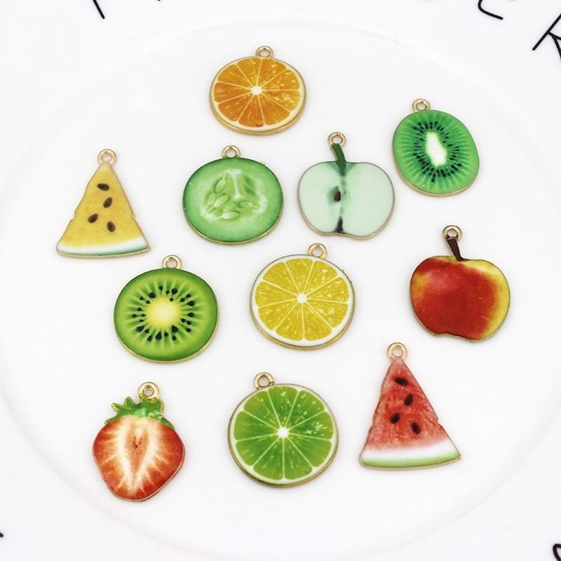 2ケ 果物チャーム 夏気分 涼しい気持ち チャーム パーツ 金具 ピアス パーツ アクセサリー ゴールド カン