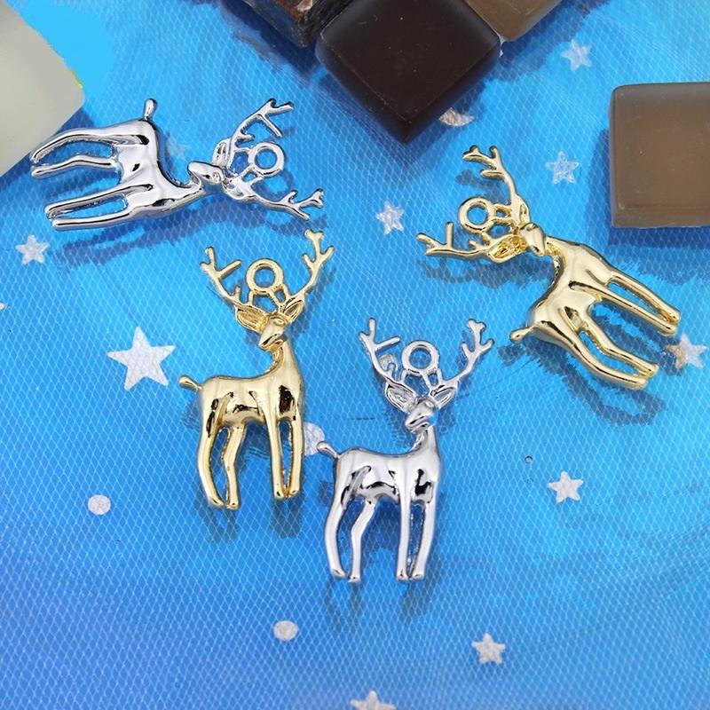 即納 2ケ】クリスマス グッズ 鹿 動物 チャーム パーツ シカ  