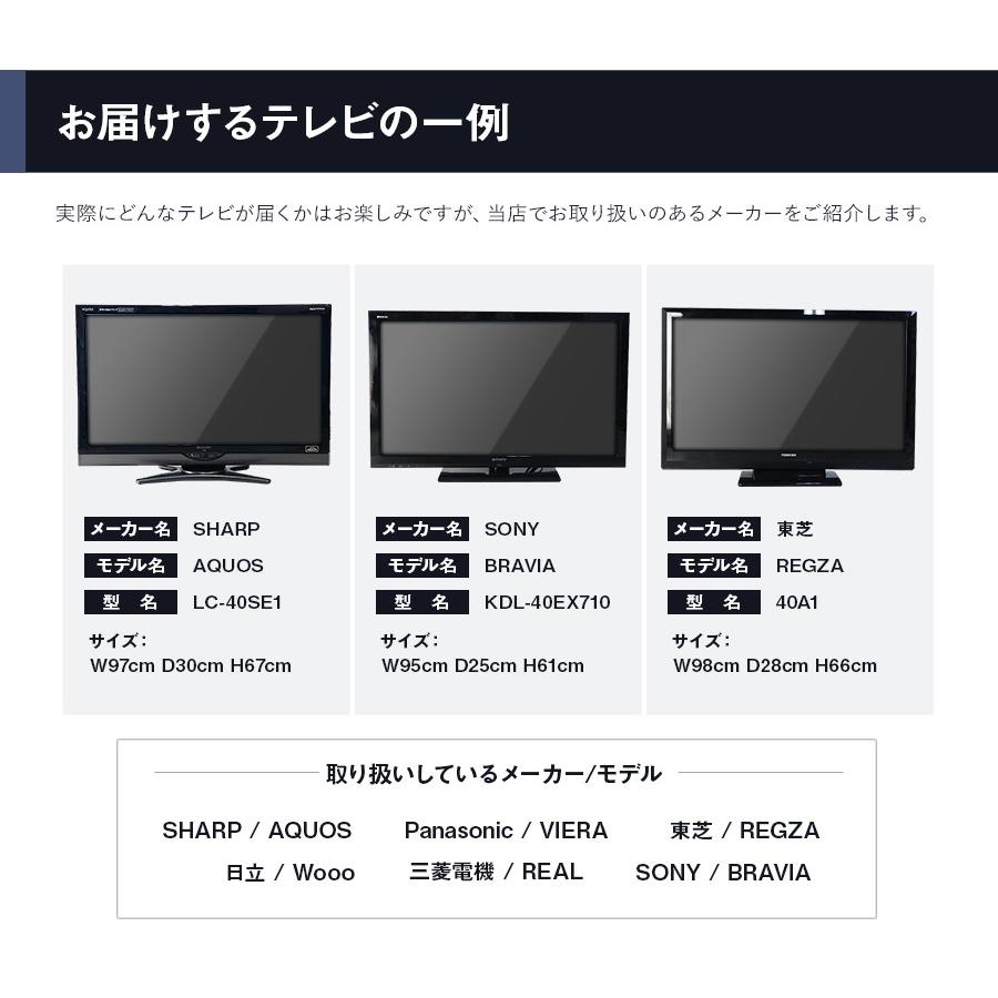 AQUOS テレビ 40V型 当店おまかせ 国内メーカー限定 フルHD液晶パネル