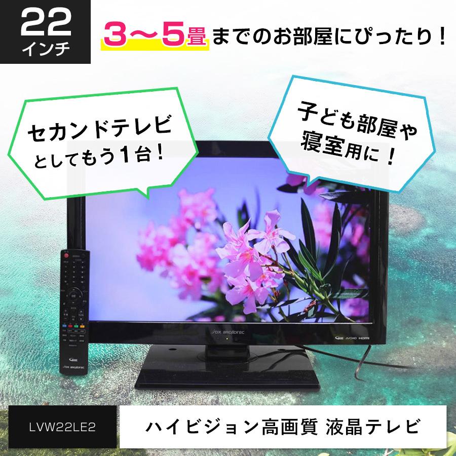 DXアンテナ テレビ 22V型 LVW22LE2 ハイビジョン液晶パネル (ブラック
