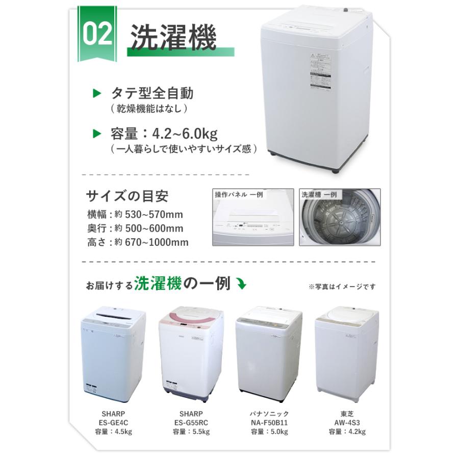 家電セット 一人暮らし 3点セット 国内メーカー対象 (冷蔵庫 洗濯機 電子レンジ) 中古 新生活応援 学生 新社会人 リユース家電セット (2013-2022年製)☆90s01｜ecoearth｜04