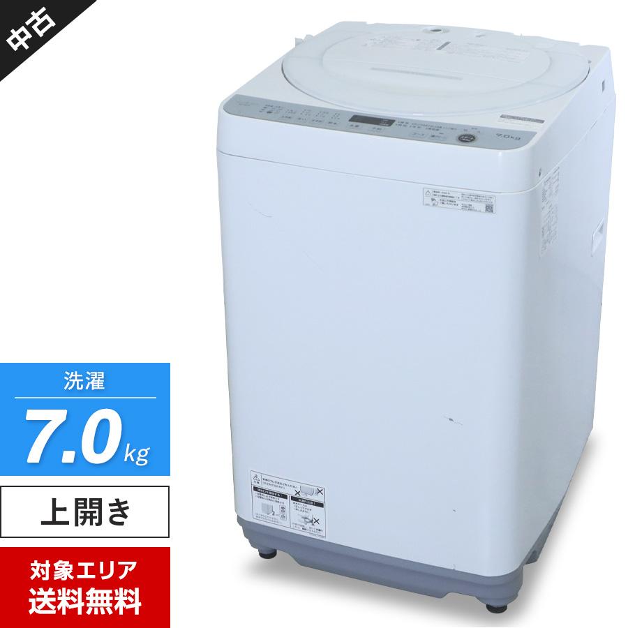 SHARP 洗濯機 縦型全自動 ES-GE7F (7.0kg/ホワイト系) 中古 ステンレス 