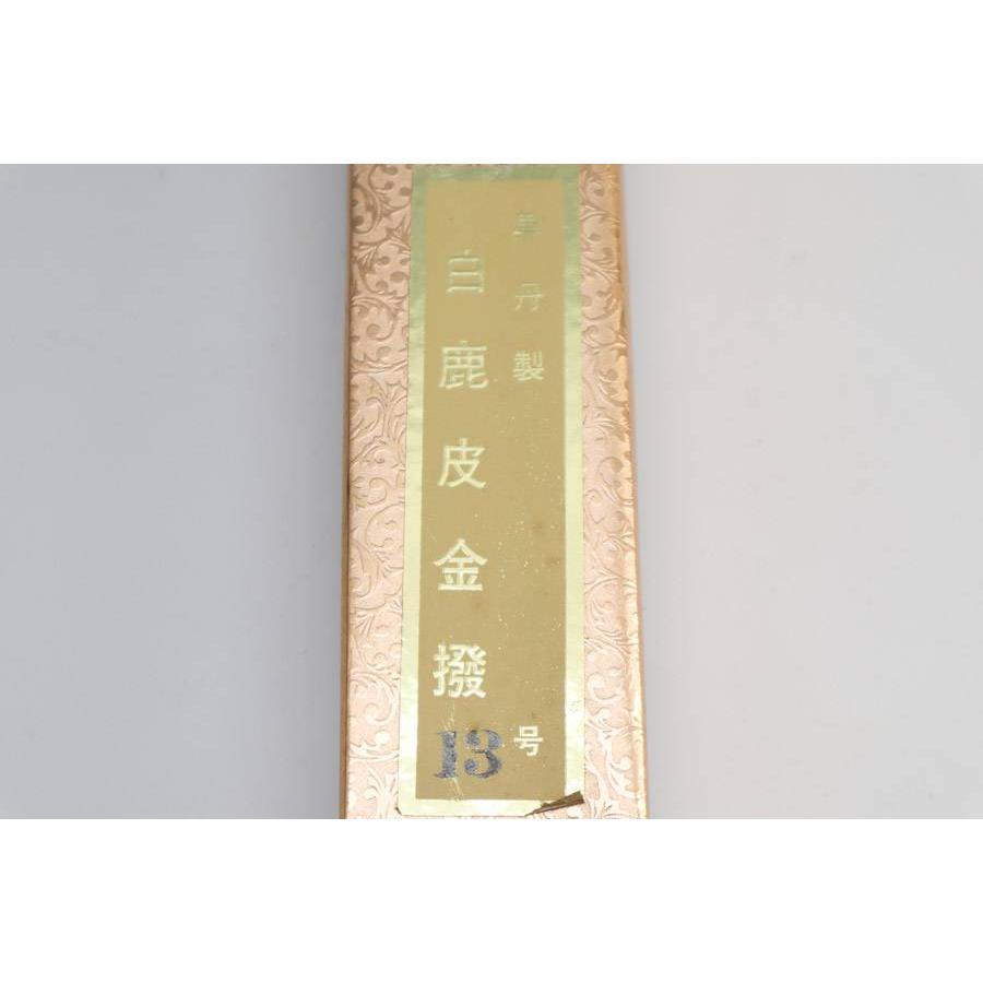 りん棒 13号 木製革巻き 白鹿皮金撥 (長さ40cm/直径4.5cm りん棒 13号 木製革巻き 白鹿皮金撥 (長さ40cm/直径4.5cm
