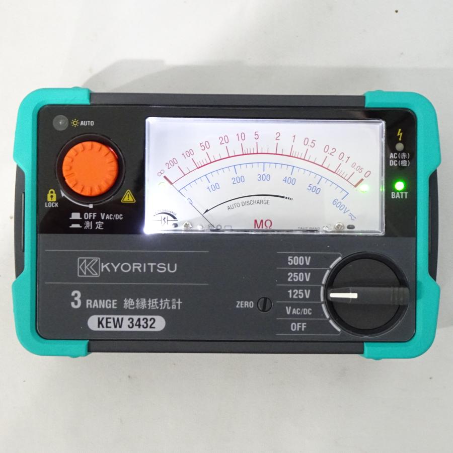 キョーリツ　KEW3432　絶縁抵抗計　未使用　開封済み 共立電気計器 【USED】KYORITSU 共立 絶縁抵抗計 3432-JP KEW3432 500V