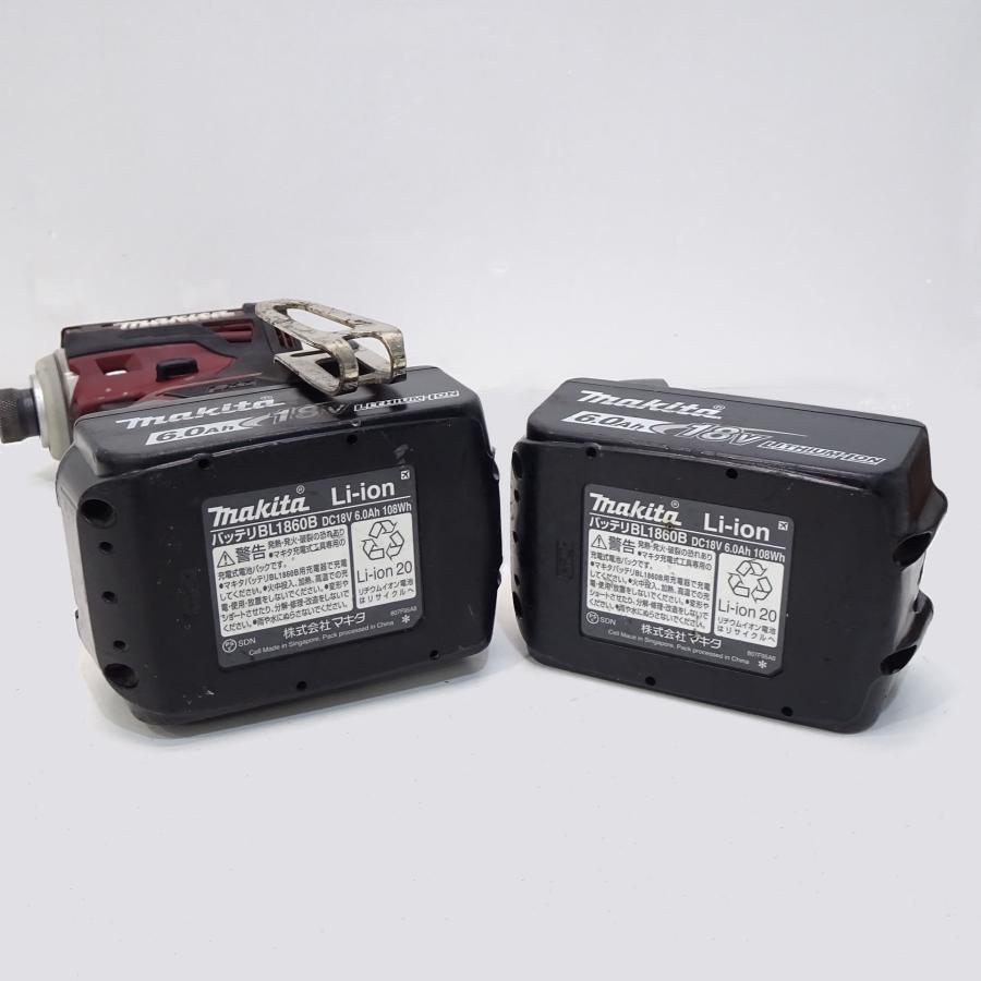 マキタ　18V 6.0Ah インパクトドライバ　TD172DGX 【シャロー】 AR レッド　TD172D　本体+バッテリ2個+充電器+ケース　フルセット