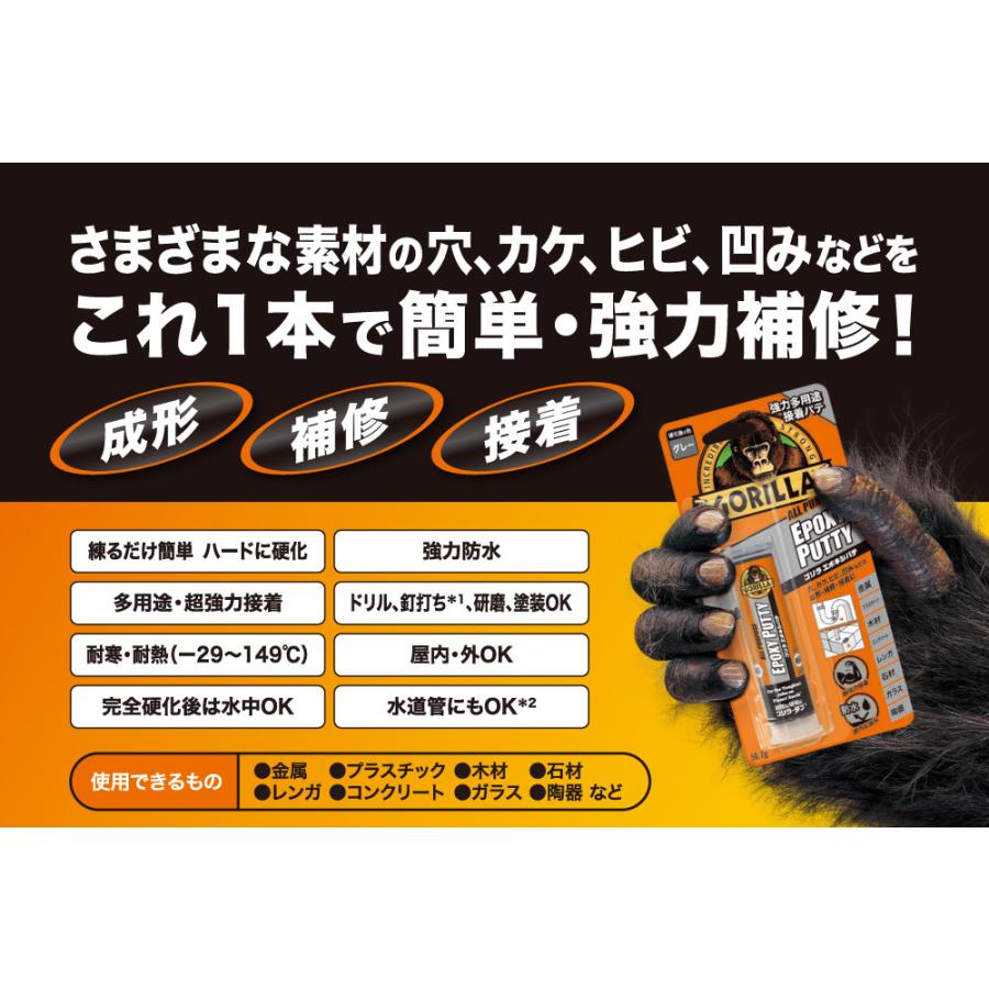 2点セット  呉工業 KURE ゴリラ エポキシパテ グレー 56.7g