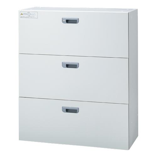【Jeシリーズ/D450/H1050mm】　ラテラル3段収納庫 JE-105H-3　W900×Ｄ450×Ｈ1050mm
