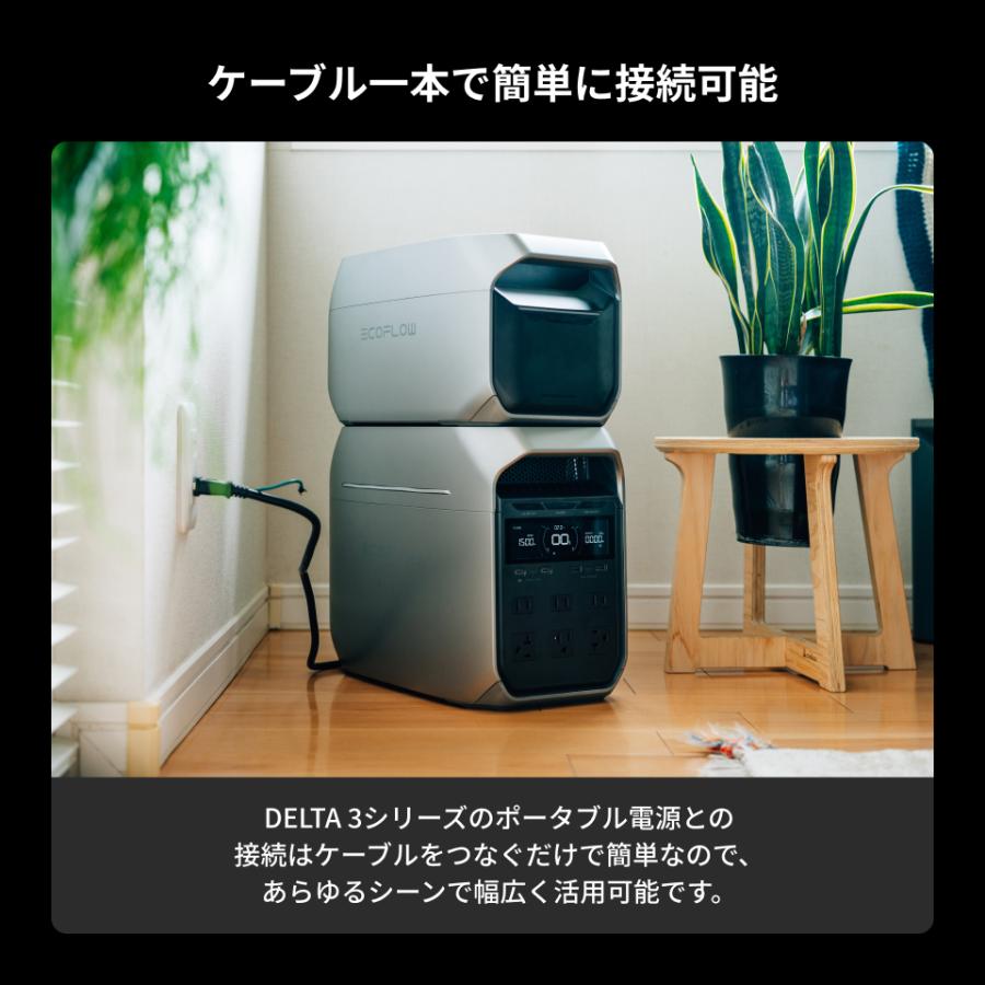 ECOFLOW ポータブル電源 大容量 DELTA 3 専用 エクストラバッテリー+