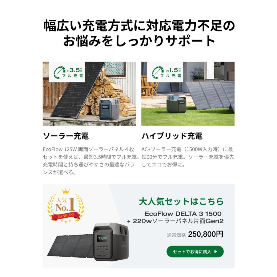 ECOFLOW ポータブル電源 大容量 EcoFlow DELTA 3 1500 1536Wh