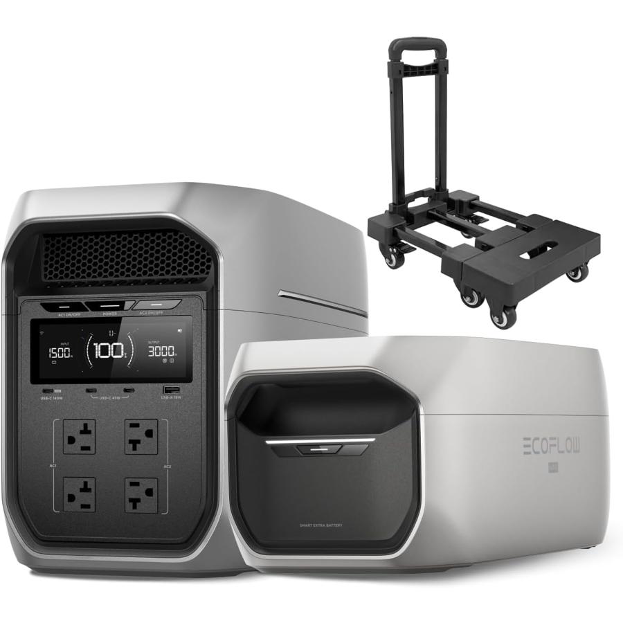 ECOFLOW ポータブル電源 DELTA 3 Max Plus +バッテリー+ボータブル電源