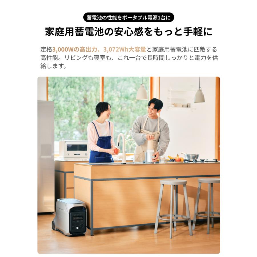 ECOFLOW EcoFlow DELTA 3 Ultra Plus ポータブル電源 3072Wh+1000W