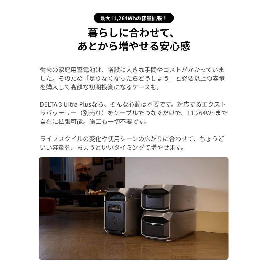 新発売！EcoFlow DELTA 3 Ultra Plus ポータブル電源 3072Wh+エクストラバッテリー 2048Wh 車中泊 家庭用 蓄電池 節電 防災グッズ  エコフロー | ECOFLOW | 05