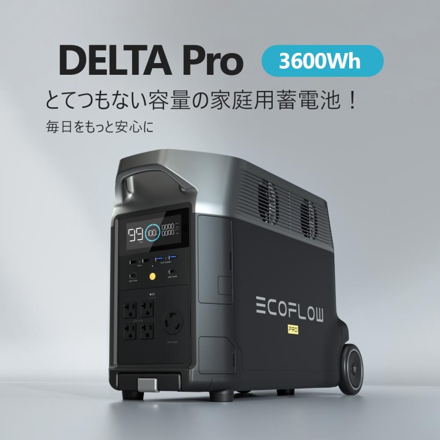 ポータブル電源 大容量 リン酸鉄リチウム DELTA Pro 3600Wh/1,125,000mAh 蓄電池 家庭用 バッテリー 防災 バッテリー充電器 EcoFlow エコフロー｜ecoflow｜02