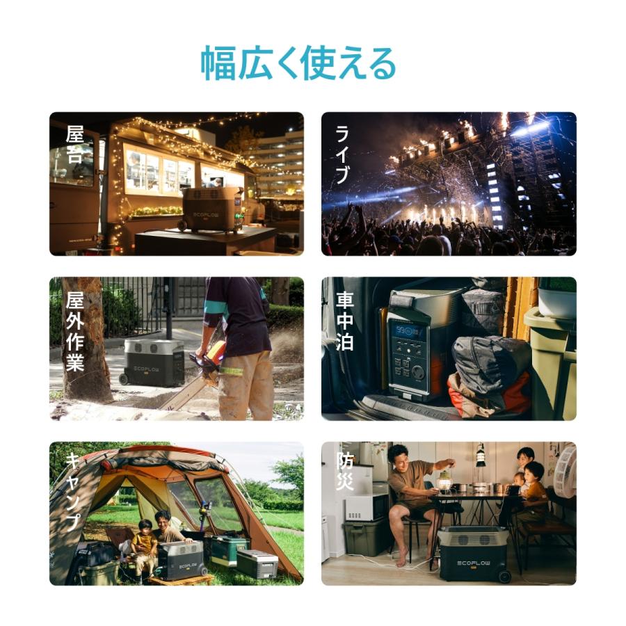 ポータブル電源 大容量 リン酸鉄リチウム DELTA Pro 3600Wh/1,125,000mAh 蓄電池 家庭用 バッテリー 防災 バッテリー充電器 EcoFlow エコフロー | ECOFLOW | 13