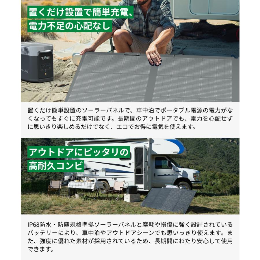 ECOFLOW 防災グッズ ポータブル電源 ソーラーパネル セット 大容量