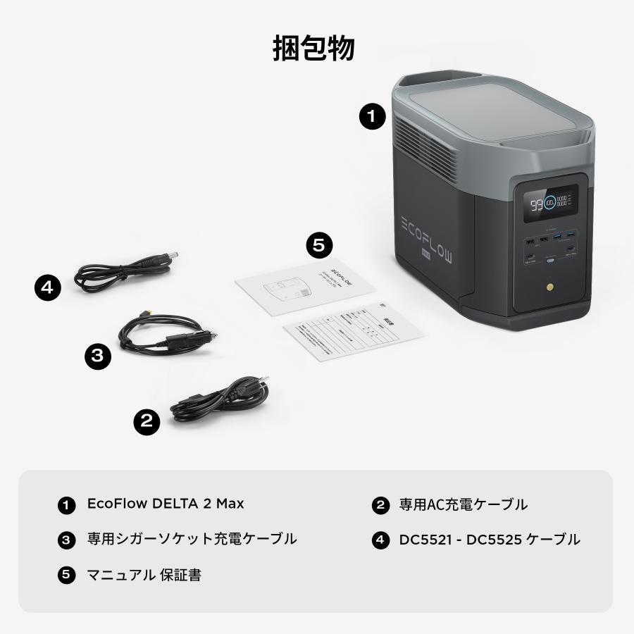 ECOFLOW 【6/3 0:00販売終了】ポータブル電源 大容量 DELTA 2 Max
