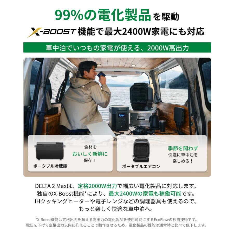 ECOFLOW ポータブル電源 大容量 セット DELTA 2 Max 2048Wh + 専用