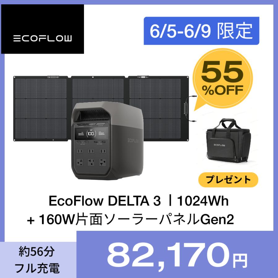 ECOFLOW 防災グッズ ポータブル電源 ソーラーパネル セット 大 ECOFLOW 防災グッズ ポータブル電源 ソーラーパネル セット 大