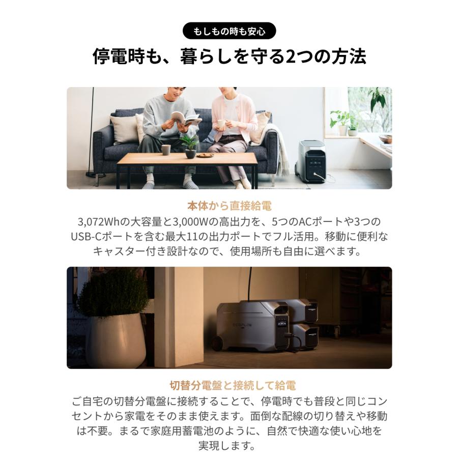 ECOFLOW EcoFlow DELTA 3 Ultra Plus ポータブル電源 3072Wh+1枚 400W