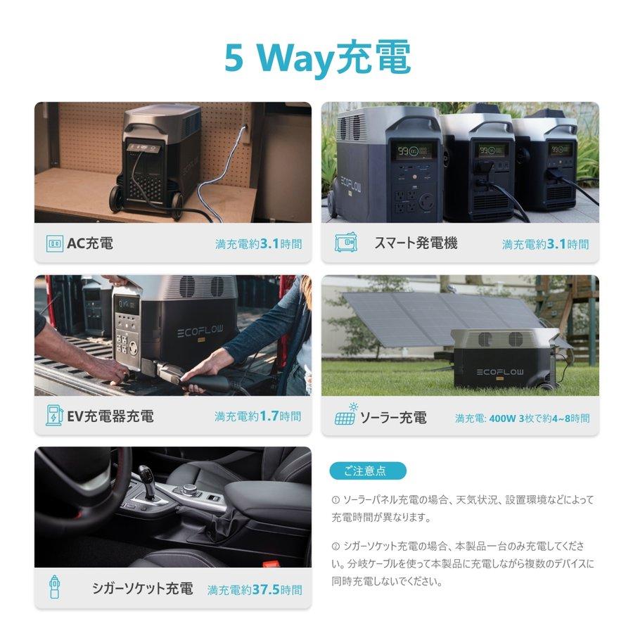 ECOFLOW ポータブル電源 ソーラーパネル セット リン酸鉄 大容量 DELTA
