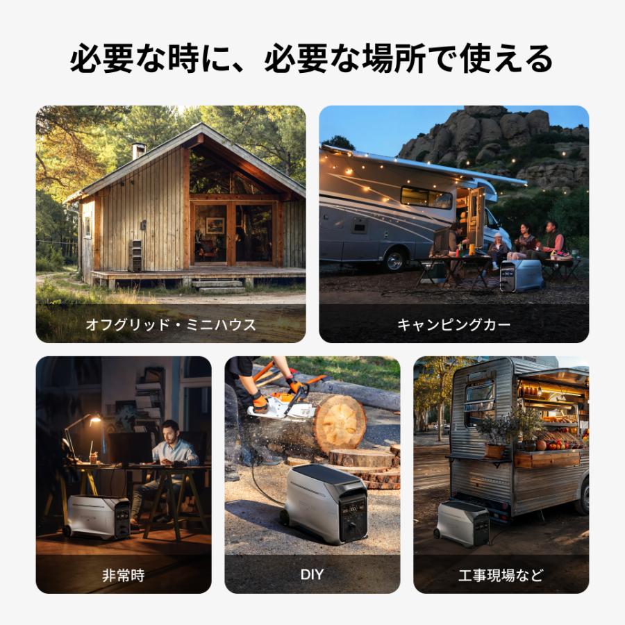 ポータブル電源 大容量 リン酸鉄リチウム セット DELTA Pro 3 4096Wh + 専用エクストラバッテリー 家庭用 車中泊 キャンプ 防災 停電 EcoFlow | ECOFLOW | 04