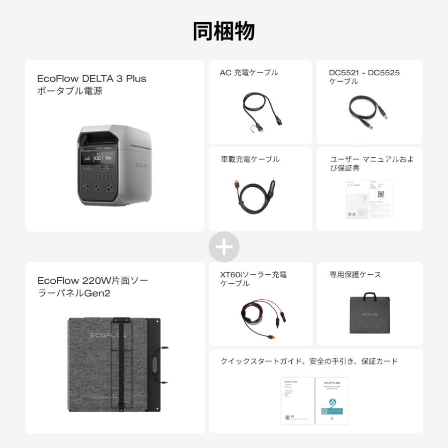 ECOFLOW EcoFlow DELTA 3 Plus ポータブル電源 1024Wh と専用