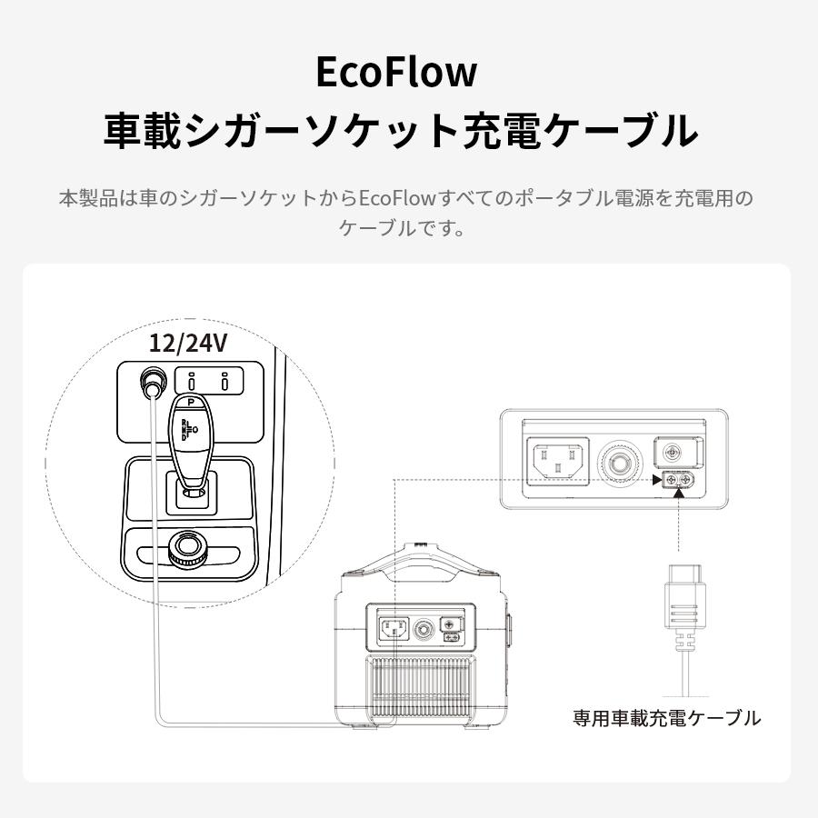 ECOFLOW 【安心の公式ストア】EcoFlow 車載シガーソケット充電ケーブル