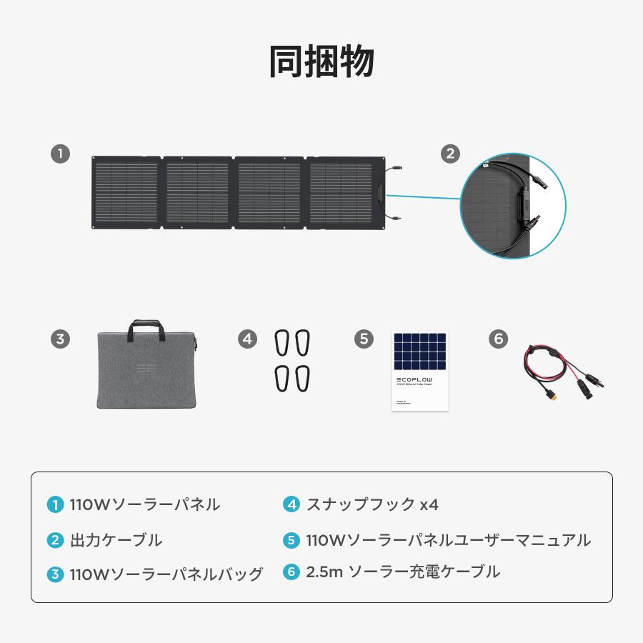 ソーラーパネル 小型 110W 太陽光発電 太陽光パネル ソーラー充電器 110W ソーラー 車中泊 キャンプ 防災 節電 折り畳み EcoFlow｜ecoflow｜14