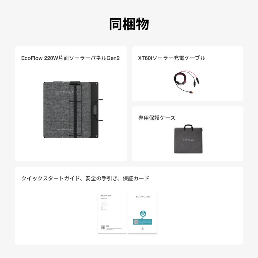 ECOFLOW ソーラーパネル 220W片面ソーラーパネルGen2 太陽光発電 ECOFLOW ソーラーパネル 220W片面ソーラーパネルGen2 太陽光発電