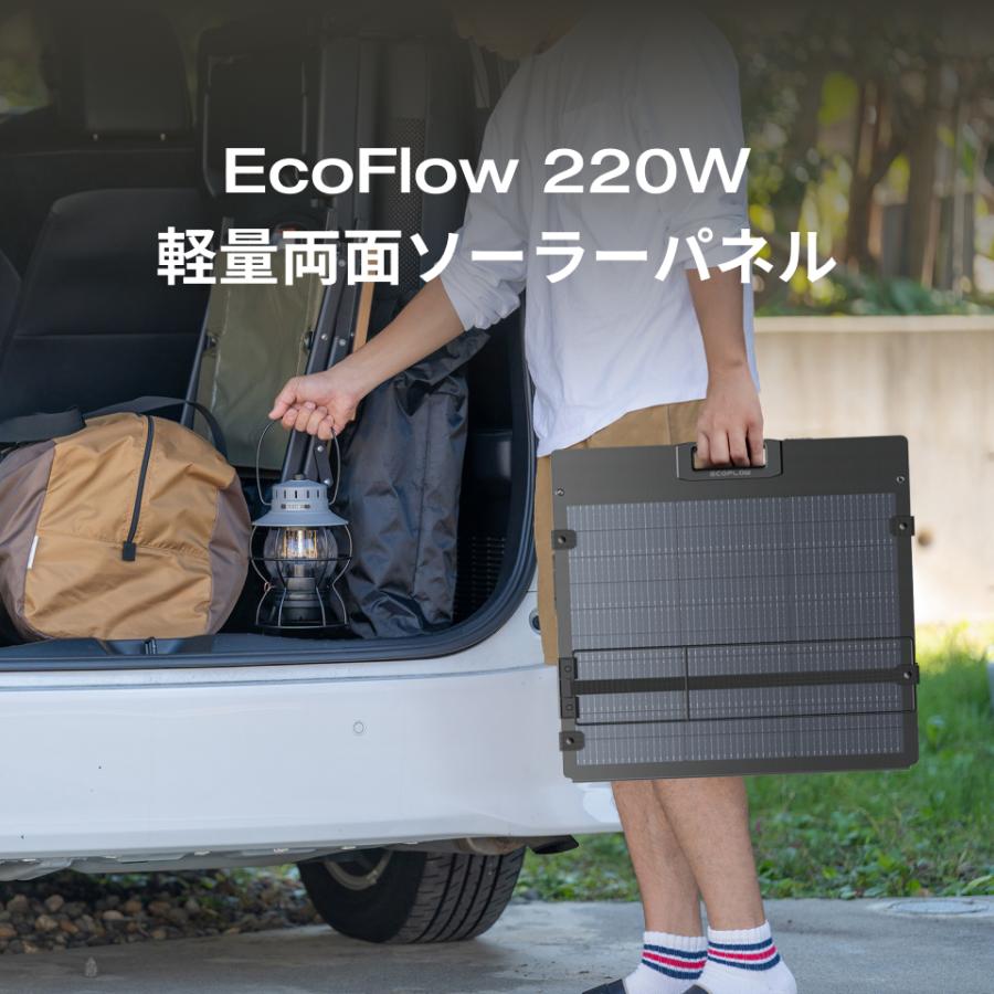 ECOFLOW 新発売 EcoFlow 220W軽量両面ソーラーパネル 太陽光発電